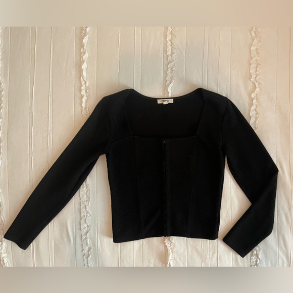 Steve Madden Corset Long Sleeve Top - Picture 1 of 4